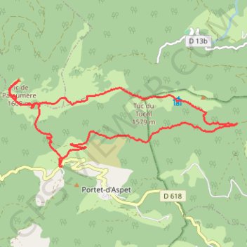 Col Portet d'Aspet Paloumère Cournudère GPS track, route, trail