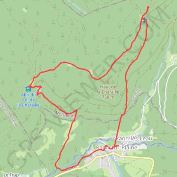 Randonnée à Raon sur Plaine GPS track, route, trail