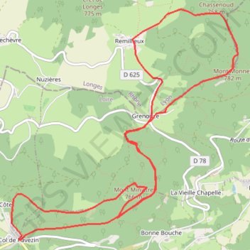 Le mont-monnet GPS track, route, trail
