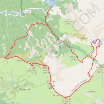 Cime de la Valette de Prals GPS track, route, trail