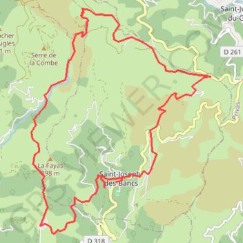 Saint Joseph des bancs, Ardèche GPS track, route, trail