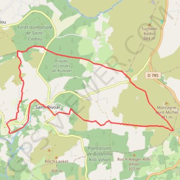 Circuit de Saint-Rivoal GPS track, route, trail