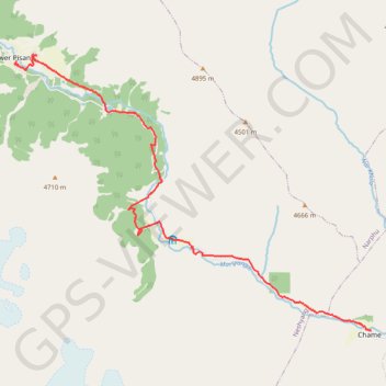 Tour Annapurna - Jour 05 - Chame - Pisang GPS track, route, trail