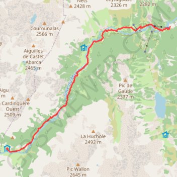 Refuge Wallon - Pont d'Espagne GPS track, route, trail