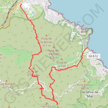 Llansa - St Salvador - St Pere de Rodes - La Vall - Llansa GPS track, route, trail