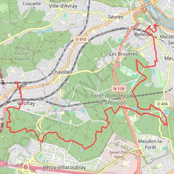 Issy-les-Moulineaux à Viroflay GPS track, route, trail