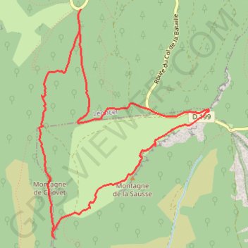 Rochers de la Sausse, Montagne de Chovet et Arche de Rucla GPS track, route, trail