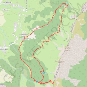 A pied, Vercors, Sentier Gobert vers le col Vert GPS track, route, trail