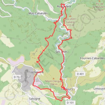 Chemin des Mineurs et Métallos de la Montagne Noire GPS track, route, trail