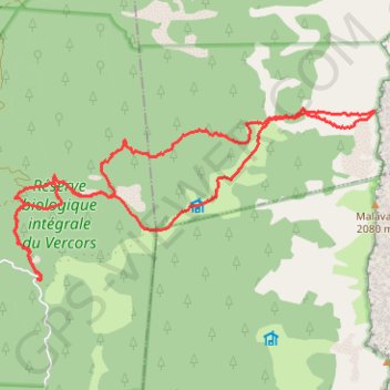 Hors sentier au Pas de Serre Brion, versant Ouest GPS track, route, trail