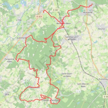 Moncé-en-Belin Cyclisme GPS track, route, trail