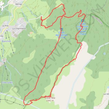 Circuit des crêtes de Crève-Tête GPS track, route, trail