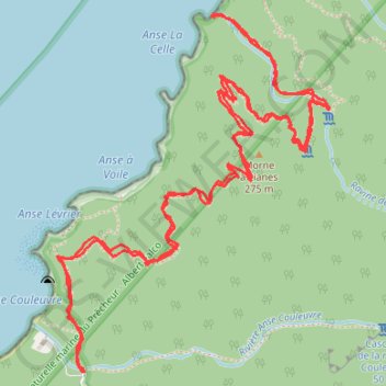 ⛹️ Trace anse couleuvre a l'anse des galets GPS track, route, trail