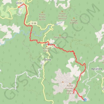 Corse du sud, Levie Cartalavonu GPS track, route, trail