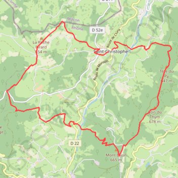 Saint Christophe en Beaujolais GPS track, route, trail
