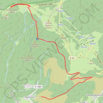Vosges le grand ballon GPS track, route, trail