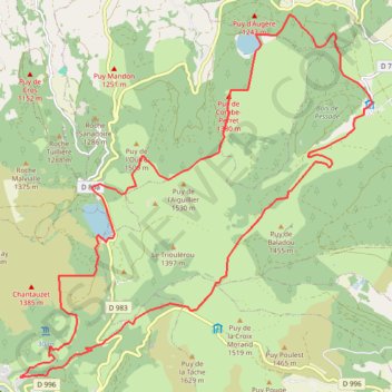 Boucle lacs Guéry et Servières GPS track, route, trail