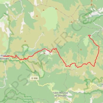 Un itinéraire du Pont-de-Montvert au Mas-de -la-Barque GPS track, route, trail