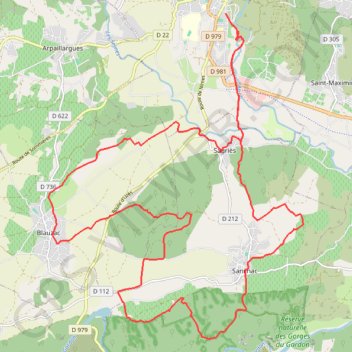 1 Uzes les gorges du gardon 39km +690m (depart Arenes d'Uzes) GPS track, route, trail