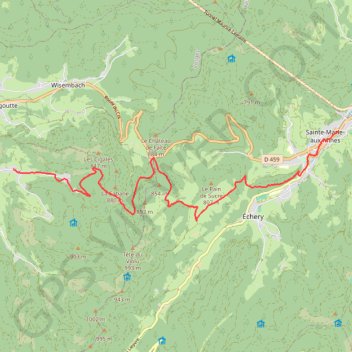 Traversée des Vosges - De Québrux à Sainte-Marie-aux-Mines GPS track, route, trail