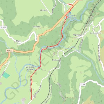 LES GORGES DU PAS DE CERE GPS track, route, trail