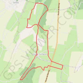 Chemin des 4 Gués - Saint-Siméon GPS track, route, trail