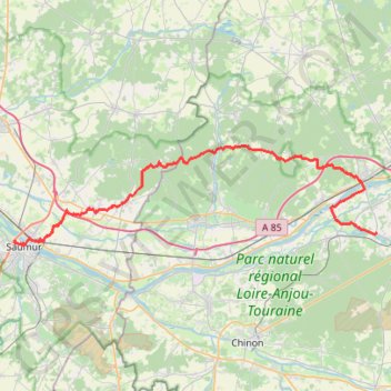 Azay-le-Rideau -Saumur GPS track, route, trail
