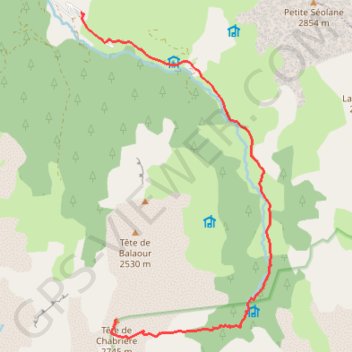 Tête de Chabrière GPS track, route, trail