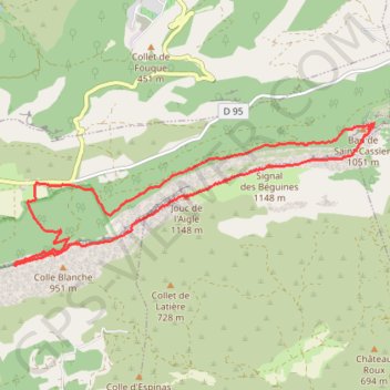 Sainte Baume - hôtellerie GPS track, route, trail