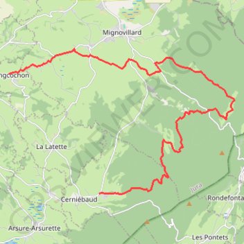 Haut-Jura - Longcochon - Cerniébaud GPS track, route, trail