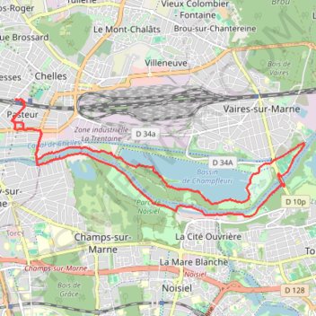 Chelles - Écluse de Vaires GPS track, route, trail
