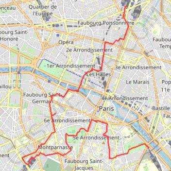 Paris gares Austerlitz - Nord GPS track, route, trail