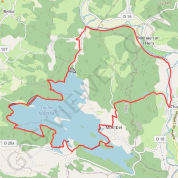 Lac de Montbel GPS track, route, trail
