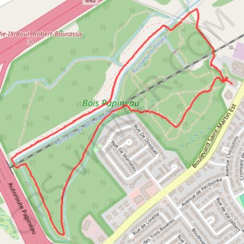 Promenade au parc de Laval GPS track, route, trail