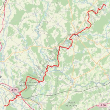 Bourges (18) - Breurey-lès-Faverney (70) - De Echigey à Seveux GPS track, route, trail