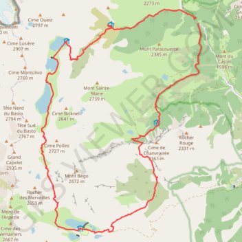 Vallées de Valmasque et des Merveilles GPS track, route, trail