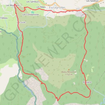 Tour du plateau de Briasq - Escragnole GPS track, route, trail