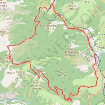Baisse d'Ourne - Vievola GPS track, route, trail