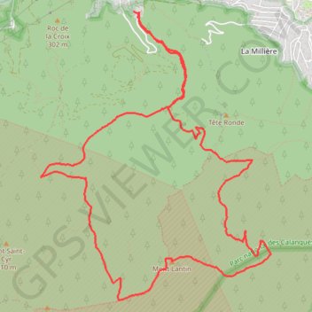 Traversée du mont Lantin depuis la Barasse (13011) GPS track, route, trail