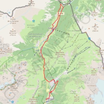 De Vallorcine à Argentiere GPS track, route, trail