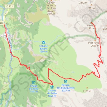 Piméné GPS track, route, trail