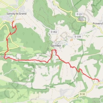 GRP 8 entre Sancey-le-grand et Ebey GPS track, route, trail