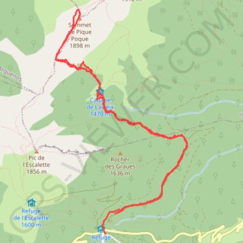 Rando au sommet de Pique Poque GPS track, route, trail