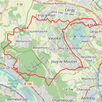 Cergy-Menucourt-Triel-Jouy-Cergy GPS track, route, trail