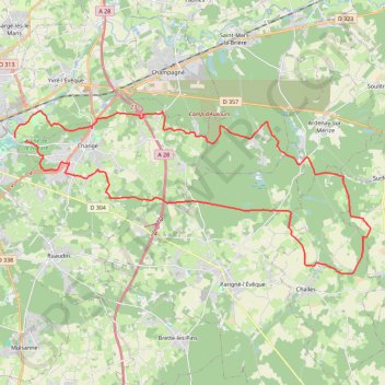 Changé - Challes GPS track, route, trail