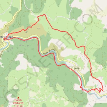 Causse de Sauveterre depuis Saint-Enimie GPS track, route, trail