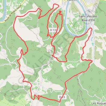 Les 4 belles descentes autour de Luzech GPS track, route, trail