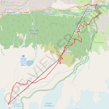 Glacier Girose depuis la Grave GPS track, route, trail