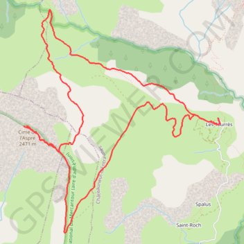 Cime de l'Aspre(06)(Les Tourres)(Chateauneuf d'Entraunes) GPS track, route, trail
