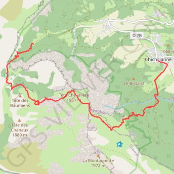 Chichilianne - Tête Chevalière GPS track, route, trail